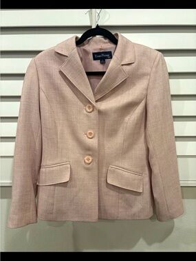 Evan-Picone Pink 3-Button Lined Notch Lapel Blazer Suit Jacket Women's 6